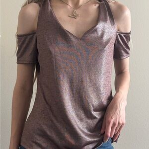 Y2K Juicy Contour Pink shimmer cut out shoulder large